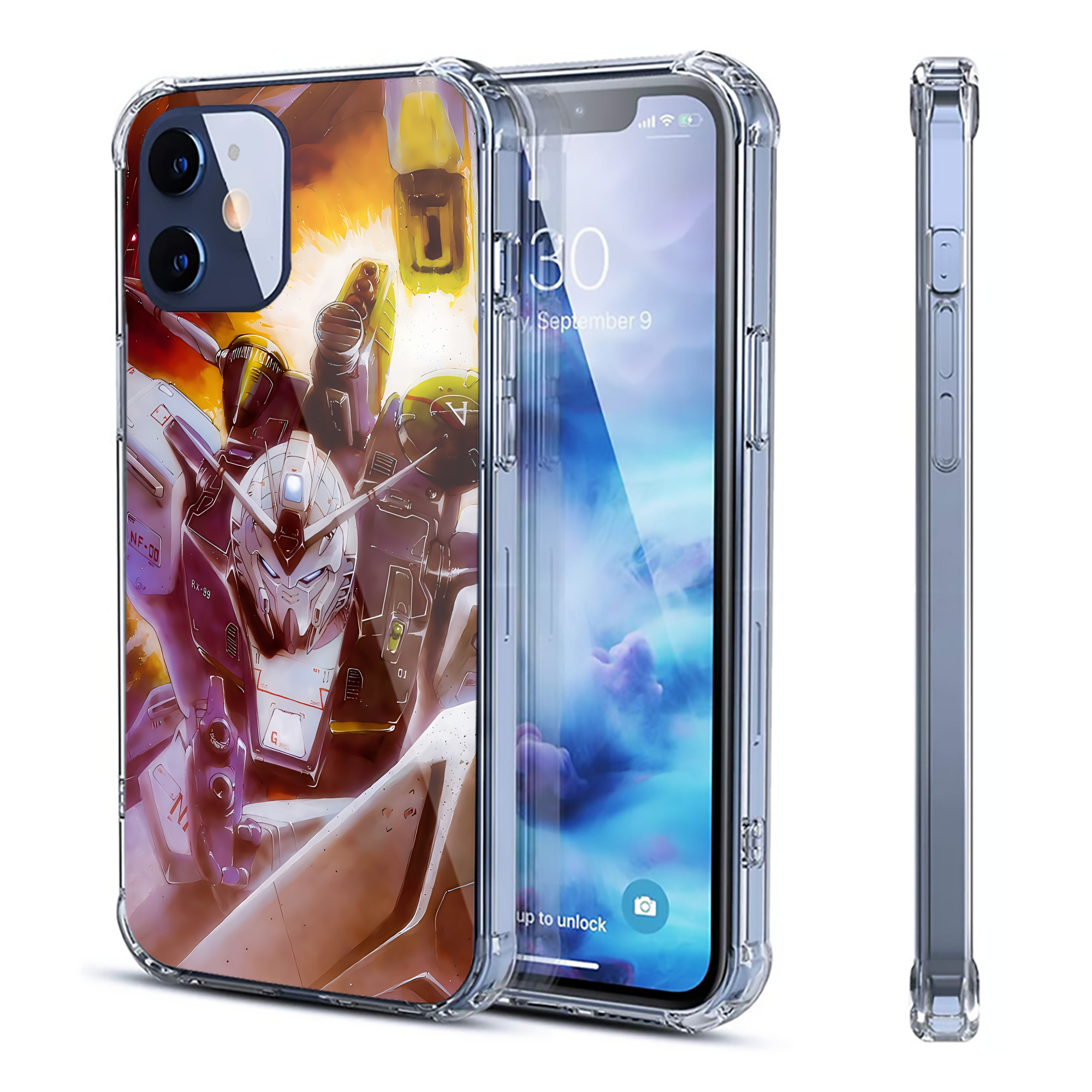 （画像用） 機動戦士ガンダム Mobile Suit Gundam 【iPhone 12シリーズ対応】透明スマホケース（クリアソフトケース）